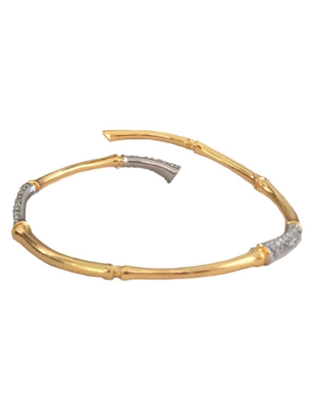 Alexis Bittar Crystal Bamboo Bypass Bracelet
